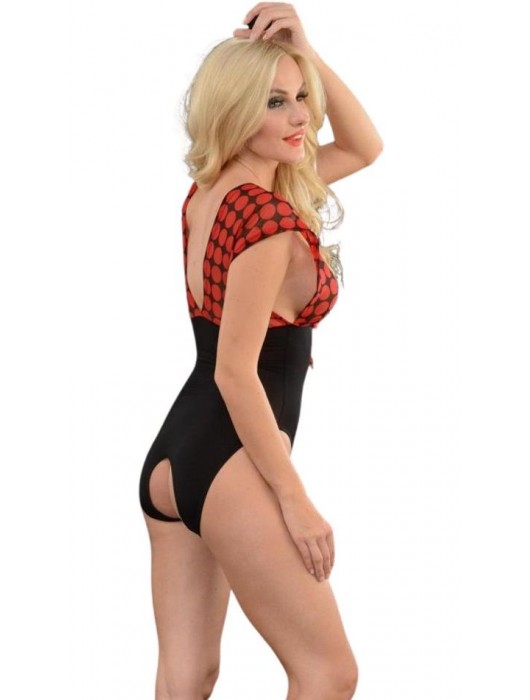 Женское боди с верхом в крупный горох - La Blinque купить с доставкой