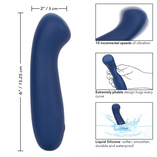 Синий вибромассажер Cashmere Satin G - 15,25 см. - California Exotic Novelties