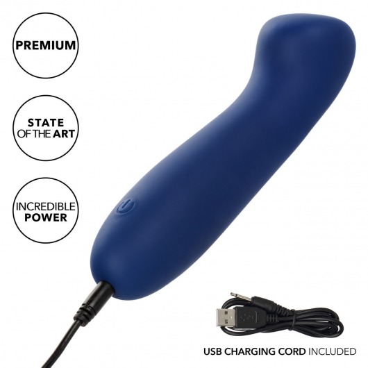 Синий вибромассажер Cashmere Satin G - 15,25 см. - California Exotic Novelties