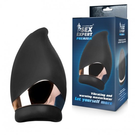 Черный вибромастурбатор Sex Expert - Sex Expert - в Курске купить с доставкой