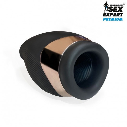 Черный вибромастурбатор Sex Expert - Sex Expert - в Курске купить с доставкой