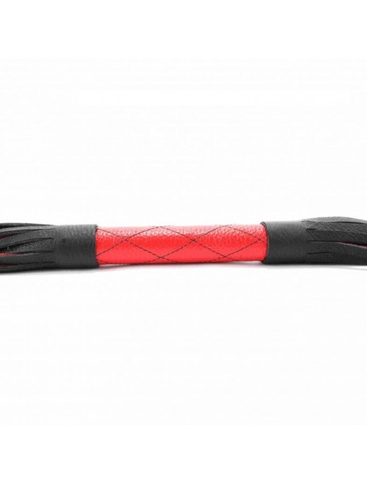 Красно-черная плетка из натуральной кожи - 51 см. - БДСМ Арсенал - купить с доставкой в Курске