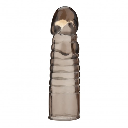 Дымчатая насадка-удлинитель Ribbed Realistic Penis Enhancing Sleeve Extension - 15,2 см. - BlueLine - в Курске купить с доставкой