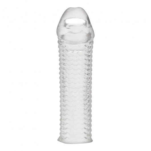 Текстурированная насадка на пенис Clear Textured Penis Enhancing Sleeve Extension - 16,5 см. - BlueLine - в Курске купить с доставкой