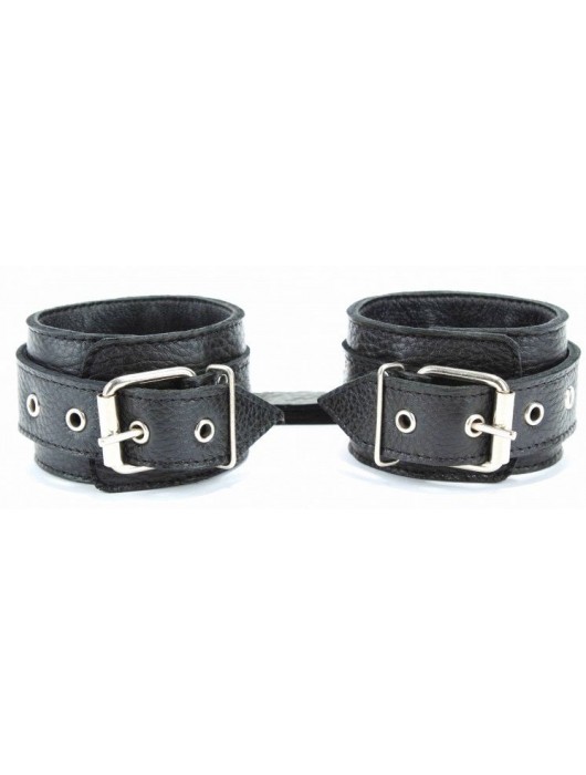 Кожаные наручники с пряжкой - БДСМ Арсенал - купить с доставкой в Курске