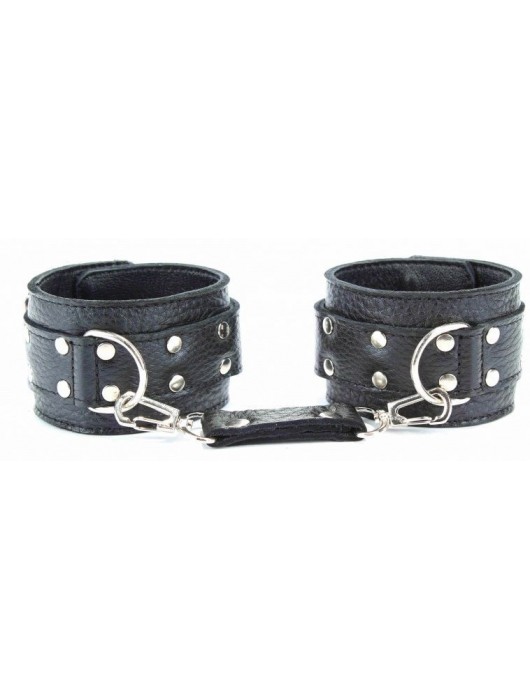 Кожаные наручники с пряжкой - БДСМ Арсенал - купить с доставкой в Курске