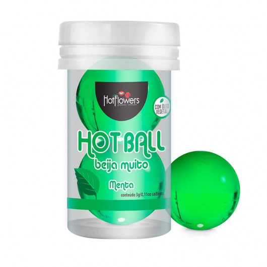 Лубрикант на масляной основе Hot Ball Beija Muito с ароматом мяты (2 шарика по 3 гр.) - HotFlowers - купить с доставкой в Курске