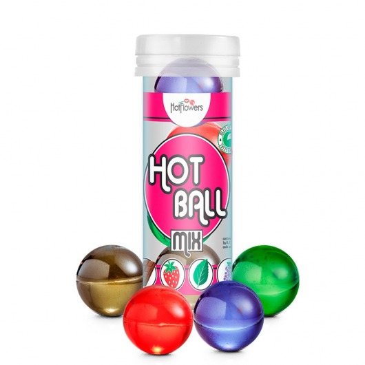 Ароматизированный лубрикант Hot Ball Mix на масляной основе (4 шарика по 3 гр.) - HotFlowers - купить с доставкой в Курске