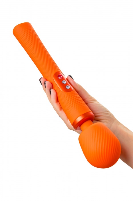 Оранжевый вибромассажер Vim Vibrating Wand - 31,3 см. - Fun Factory