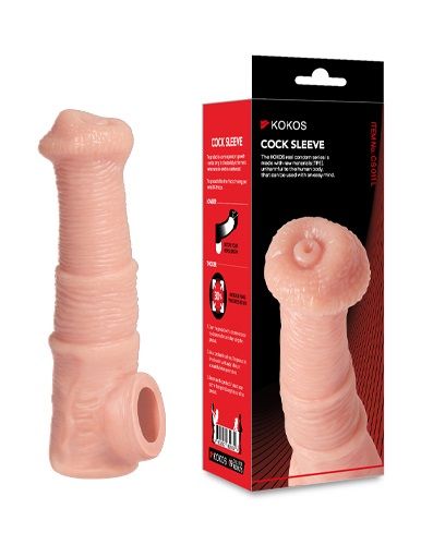 Телесная фантазийная насадка на член Cock Sleeve Size M - KOKOS - в Курске купить с доставкой