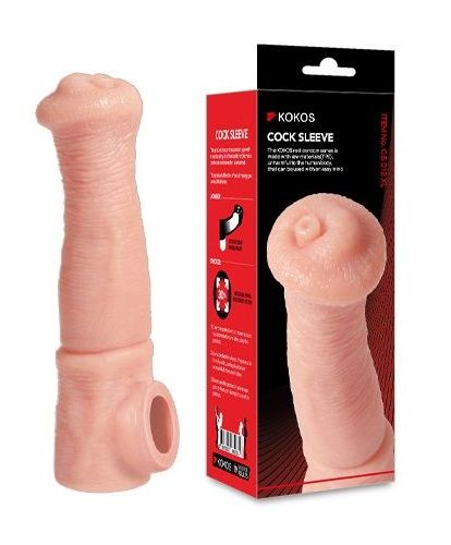 Телесная фантазийная насадка на член Cock Sleeve Size L - KOKOS - в Курске купить с доставкой