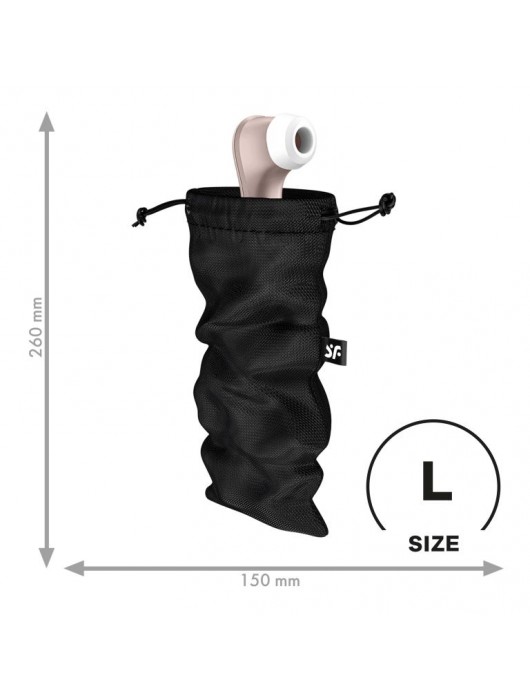 Черный мешочек для хранения игрушек Treasure Bag L - Satisfyer - купить с доставкой в Курске