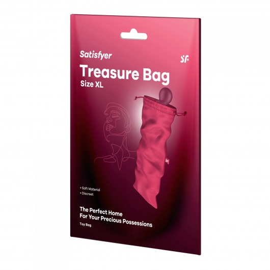 Розовый мешочек для хранения игрушек Treasure Bag XL - Satisfyer - купить с доставкой в Курске