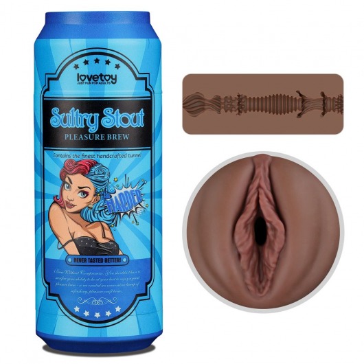 Коричневый мастурбатор-вагина Pleasure Brew Masturbator-Sultry Stout в банке - Lovetoy - в Курске купить с доставкой