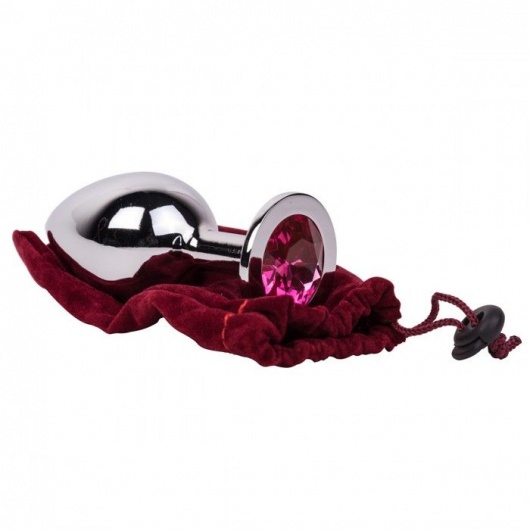 Большой стальной плаг с розовым кристаллом Pink Bubble Gum - 9,5 см. - Erotic Fantasy - купить с доставкой в Курске