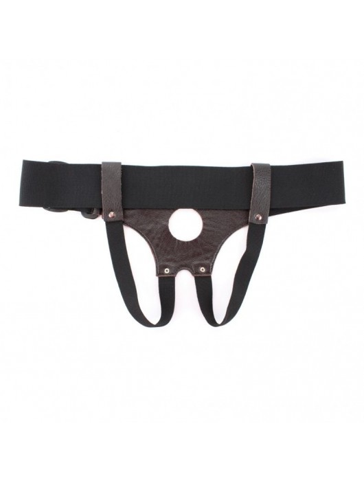 Трусики для страпона коричневого цвета - БДСМ Арсенал - купить с доставкой в Курске