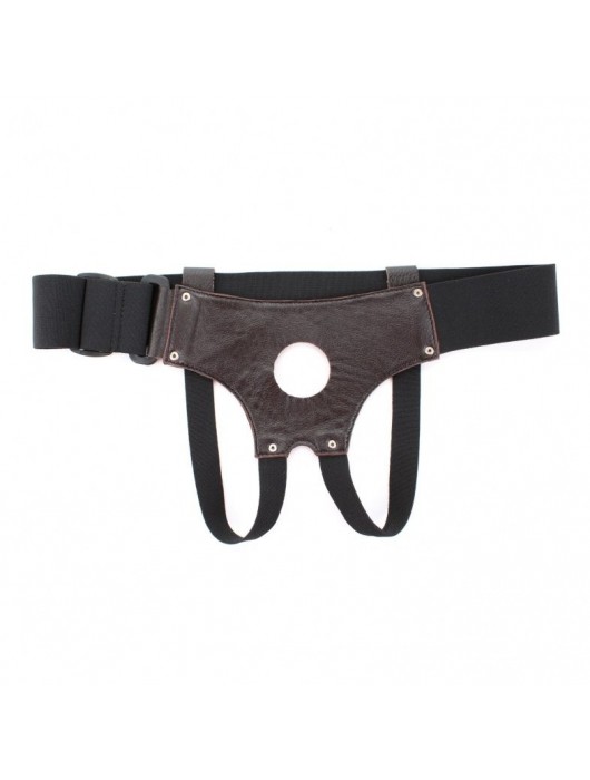 Трусики для страпона коричневого цвета - БДСМ Арсенал - купить с доставкой в Курске