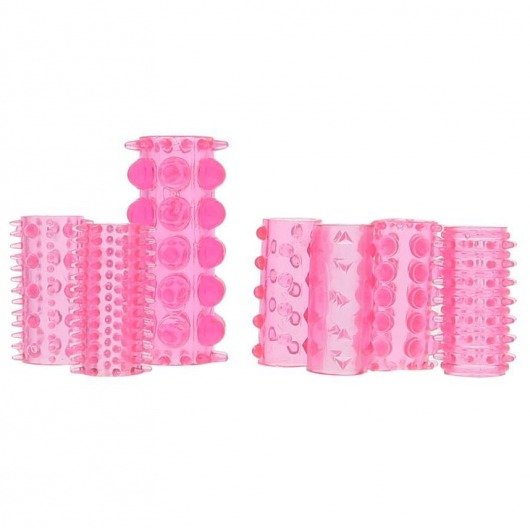 Набор из 7 розовых насадок на пенис ONE-A-DAY PENIS SLEEVES PINK - Seven Creations - в Курске купить с доставкой