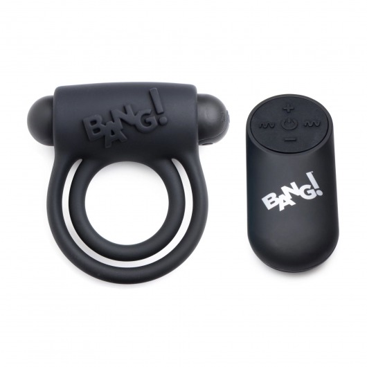 Черное эрекционное виброкольцо 28X Remote Control Vibrating Cock Ring   Bullet - XR Brands - в Курске купить с доставкой