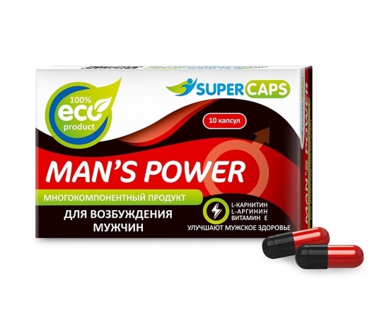 Возбуждающее средство Man’s power - 10 капсул (+1 в подарок) - SuperCaps - купить с доставкой в Курске