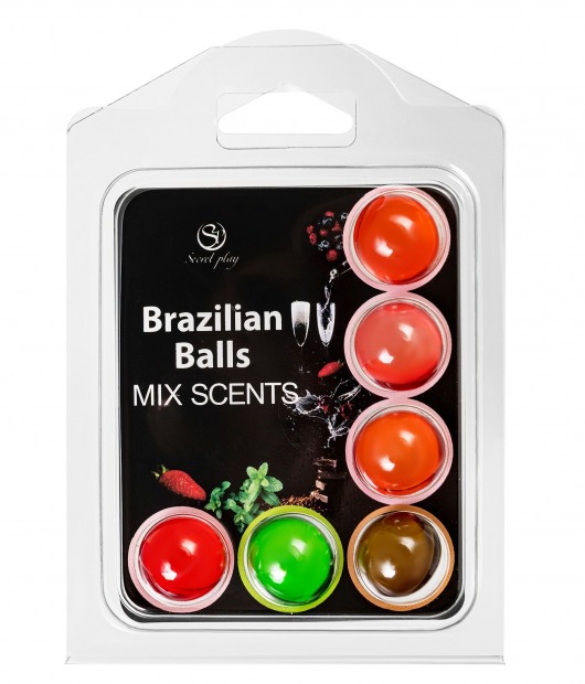 Набор из 6 шариков с ароматизированными массажными маслами Brazilian Balls - Secret Play - купить с доставкой в Курске