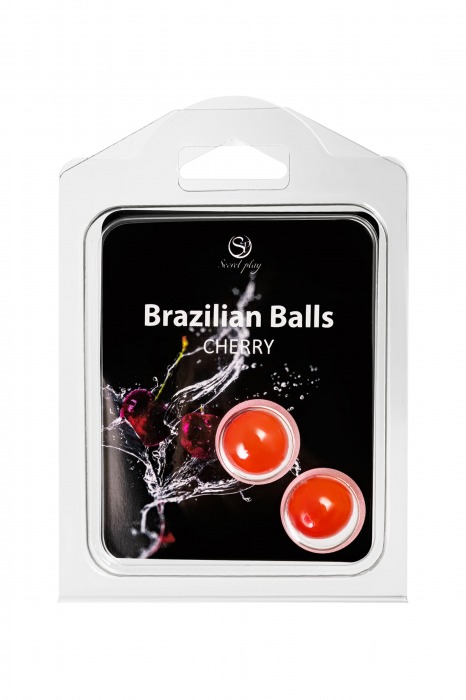 Набор из 2 шариков с массажным маслом Brazilian Balls с ароматом вишни - Secret Play - купить с доставкой в Курске