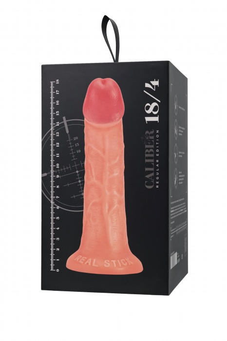Телесный фаллоимитатор на присоске RealStick CALIBER - 18 см. - ToyFa