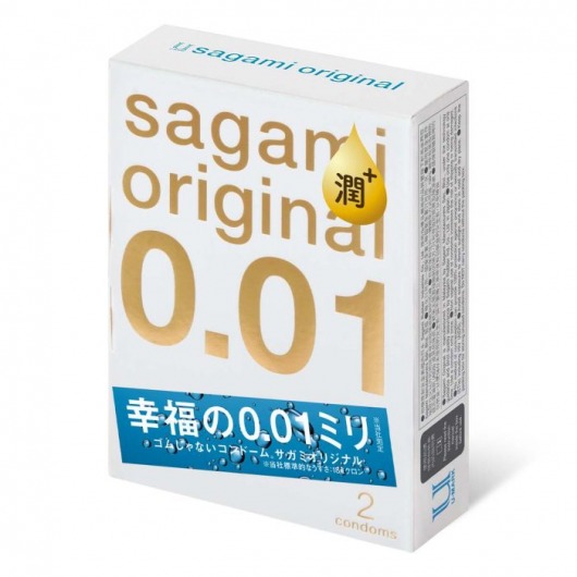 Увлажнённые презервативы Sagami Original 0.01 Extra Lub - 2 шт. - Sagami - купить с доставкой в Курске