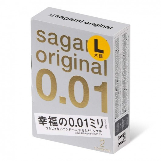 Презервативы Sagami Original 0.01 L-size увеличенного размера - 2 шт. - Sagami - купить с доставкой в Курске