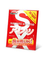 Утолщенный презерватив Sagami Xtreme FEEL LONG с точками - 1 шт. - Sagami - купить с доставкой в Курске