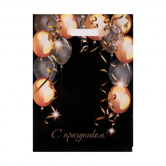 Пакет с вырубной ручкой и принтом в виде шариков (30х40 см) - Сима-Ленд - купить с доставкой в Курске