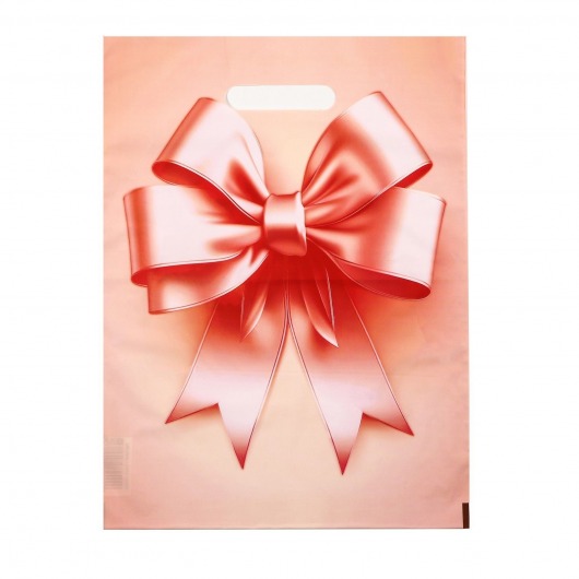Пакет с принтом в виде банта с вырубной ручкой (30х40 см) - Сима-Ленд - купить с доставкой в Курске