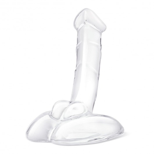 Стеклянный фаллоимитатор на подставке 7,5’’ Rideable Standing Glass Cock With Stability Base - 19 см. - Glas