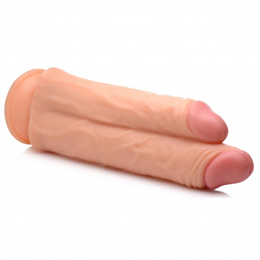 Телесный сдвоенный фаллоимитатор Double Stuffer 10  Double Pecker Dildo - 27 см. - XR Brands