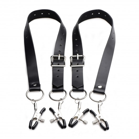 Ремни с зажимами для половых губ Spread Labia Spreader Straps with Clamps - XR Brands - купить с доставкой в Курске