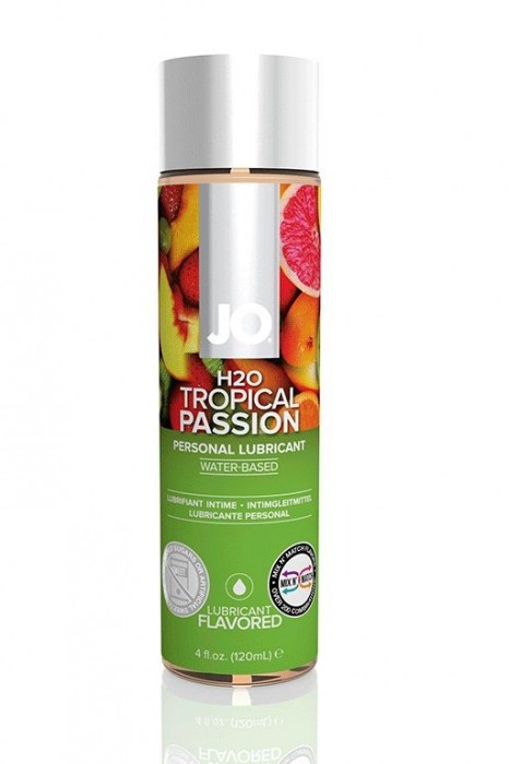 Лубрикант на водной основе с ароматом тропических фруктов JO Flavored Tropical Passion - 120 мл. - System JO - купить с доставкой в Курске