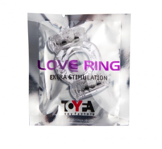 Прозрачное виброкольцо с двумя вибропульками - Toyfa Basic - в Курске купить с доставкой