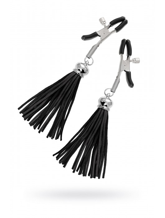 Зажимы на соски «Прищепки» с черными кисточками из замши - Pecado - купить с доставкой в Курске