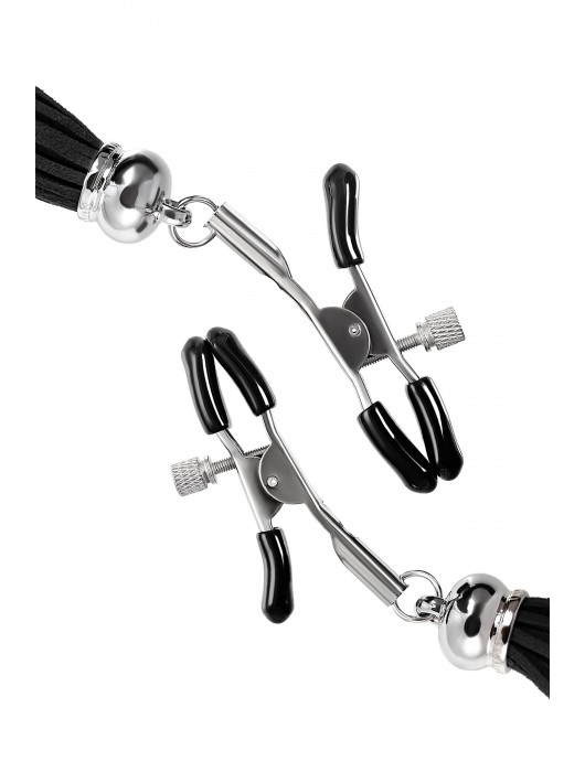 Зажимы на соски «Прищепки» с черными кисточками из замши - Pecado - купить с доставкой в Курске