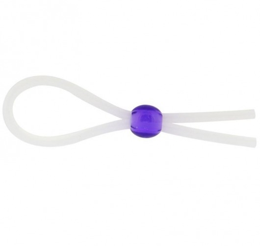 Прозрачное лассо с фиолетовой бусиной SILICONE COCK RING WITH BEAD LAVENDER - NMC - в Курске купить с доставкой