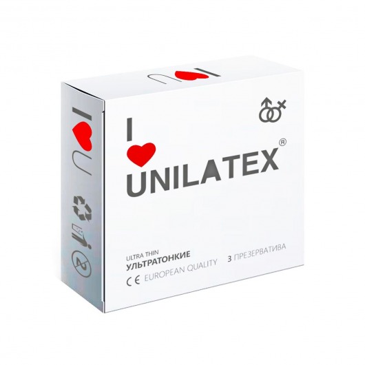 Ультратонкие презервативы Unilatex Ultra Thin - 3 шт. - Unilatex - купить с доставкой в Курске