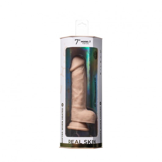 Телесный фаллоимитатор на присоске Real Skin Model 1 - 17,8 см. - Adrien Lastic