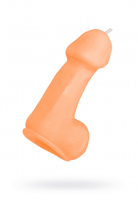 Оранжевая свеча в форме пениса - 47 гр. - Pecado - купить с доставкой в Курске