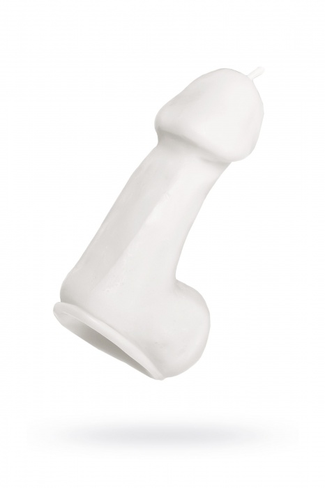 Белая свеча в форме пениса - 47 гр. - Pecado - купить с доставкой в Курске