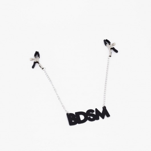 Зажимы на соски с кожаной подвеской BDSM - Crazy Handmade - купить с доставкой в Курске