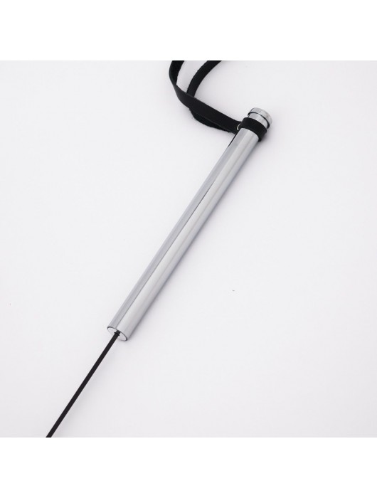 Стек с широким черным кожаным наконечником и металлической ручкой - 67 см. - Crazy Handmade - купить с доставкой в Курске