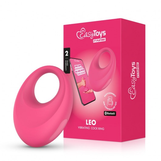 Розовое интерактивное эрекционное виброкольцо Leo - Easy toys - в Курске купить с доставкой