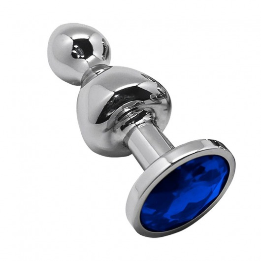 Серебристая анальная втулка Wooomy Lollypop Size S с синим кристаллом - Adrien Lastic в Курске Серебристая анальная втулка Wooomy Lollypop Size S с синим кристаллом - Adrien Lastic