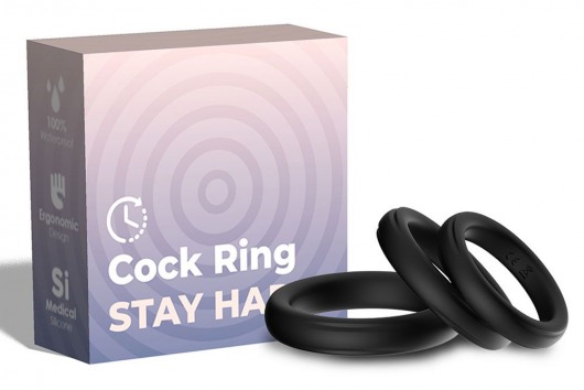 Набор из 3 черных эрекционных колец Stay Hard - Boys of Toys - в Курске купить с доставкой