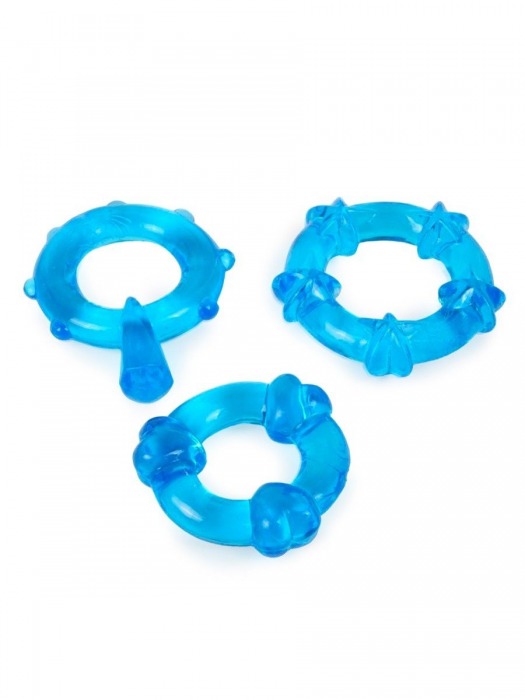 Набор из 3 синих эрекционных колец с различным рельефом - Erowoman-Eroman - в Курске купить с доставкой Набор из 3 синих эрекционных колец с различным рельефом - Erowoman-Eroman - в Курске купить с доставкой